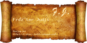 Fráter Judit névjegykártya